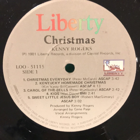 3/$30 Vintage Kenny Rogers Christmas Album 1981 - Picture 3 of 4